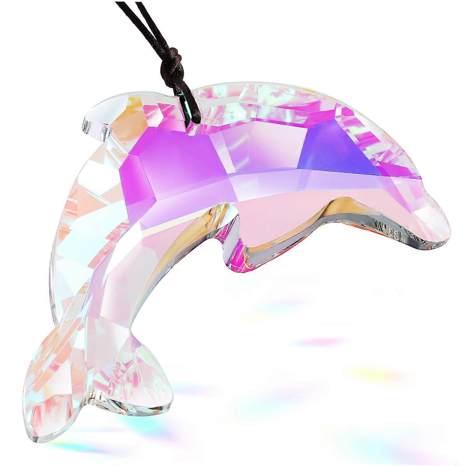 Dolphin Shape Crystal Suncatcher Window Decorative Marine Ornament Display