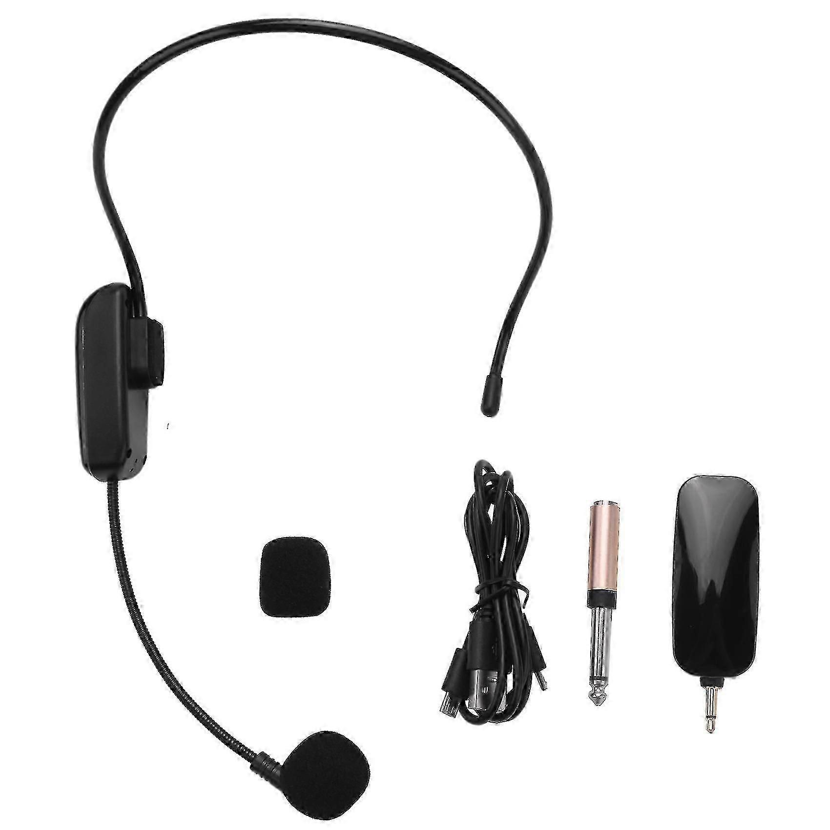 2 In 1 Handheld Uhf Wireless Microphone Headset Professional Head-wear Mic 30m Range For Teaching