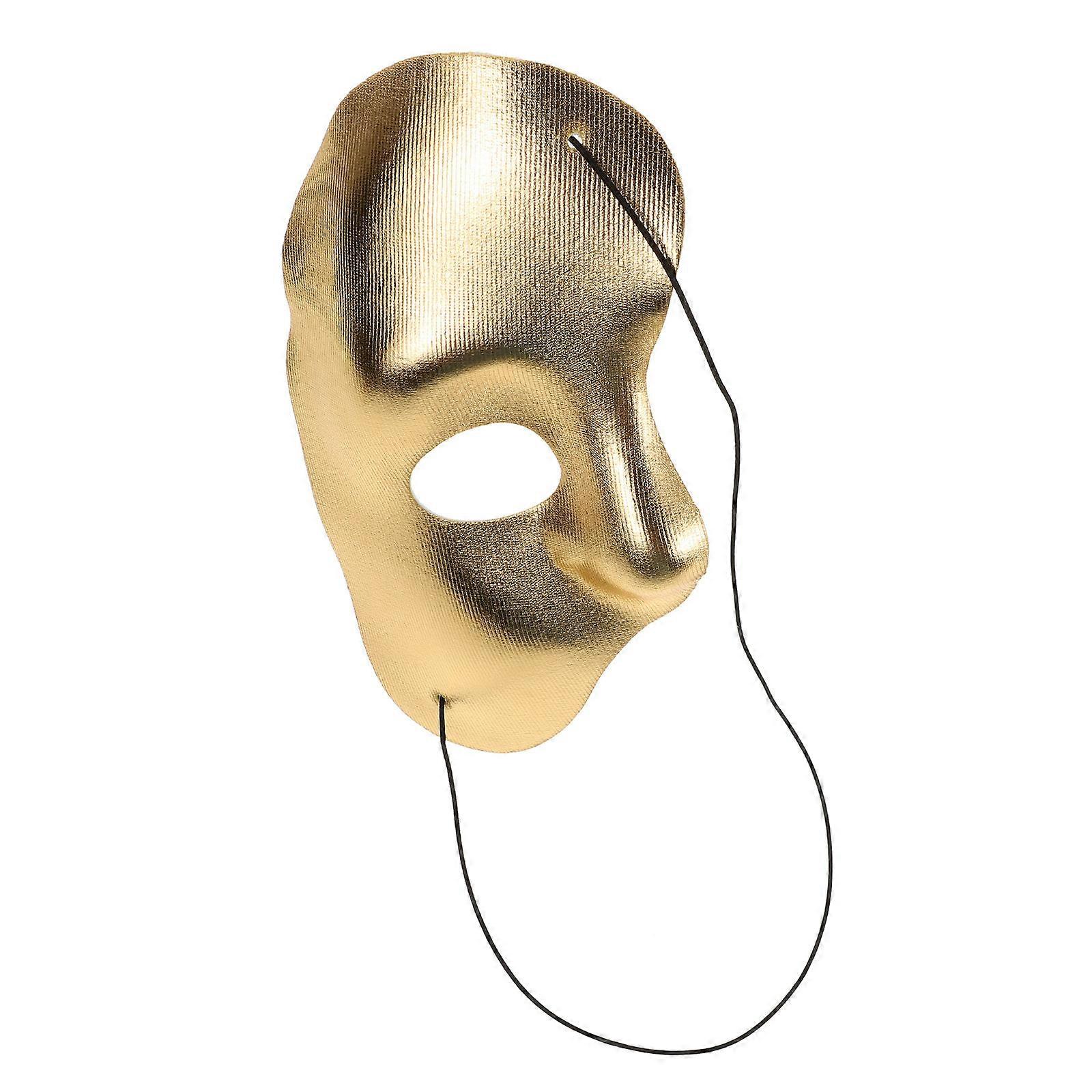 Half Face Masquerade Masks Costume Accessory Golden Halloween Cosplay Mask For Party Attendees 18.50X10.50X1.20CM 1Set