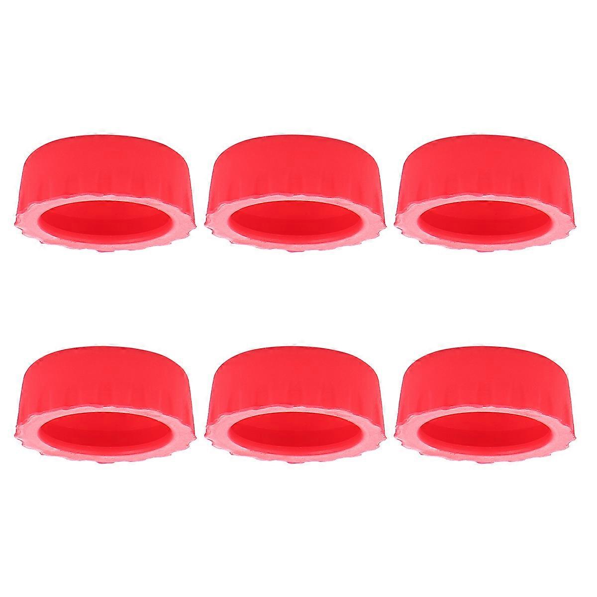 Leakproof Silicone Bottle Covers For Home Red 6Pcs