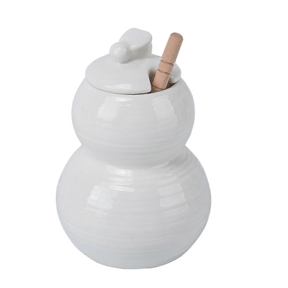 Honey Storage Jar Honey Pot Simple Design White Supermarket 1Pack