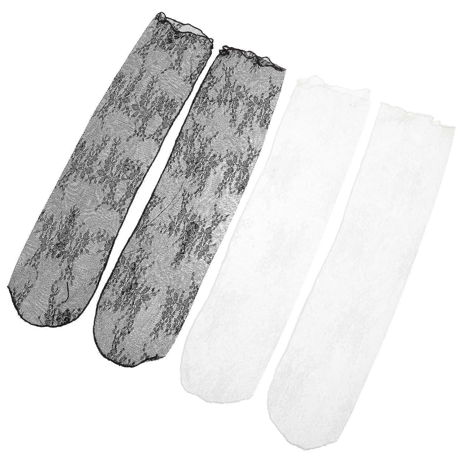 Women Mesh Ankle Socks for Photo Shoots 2Pairs