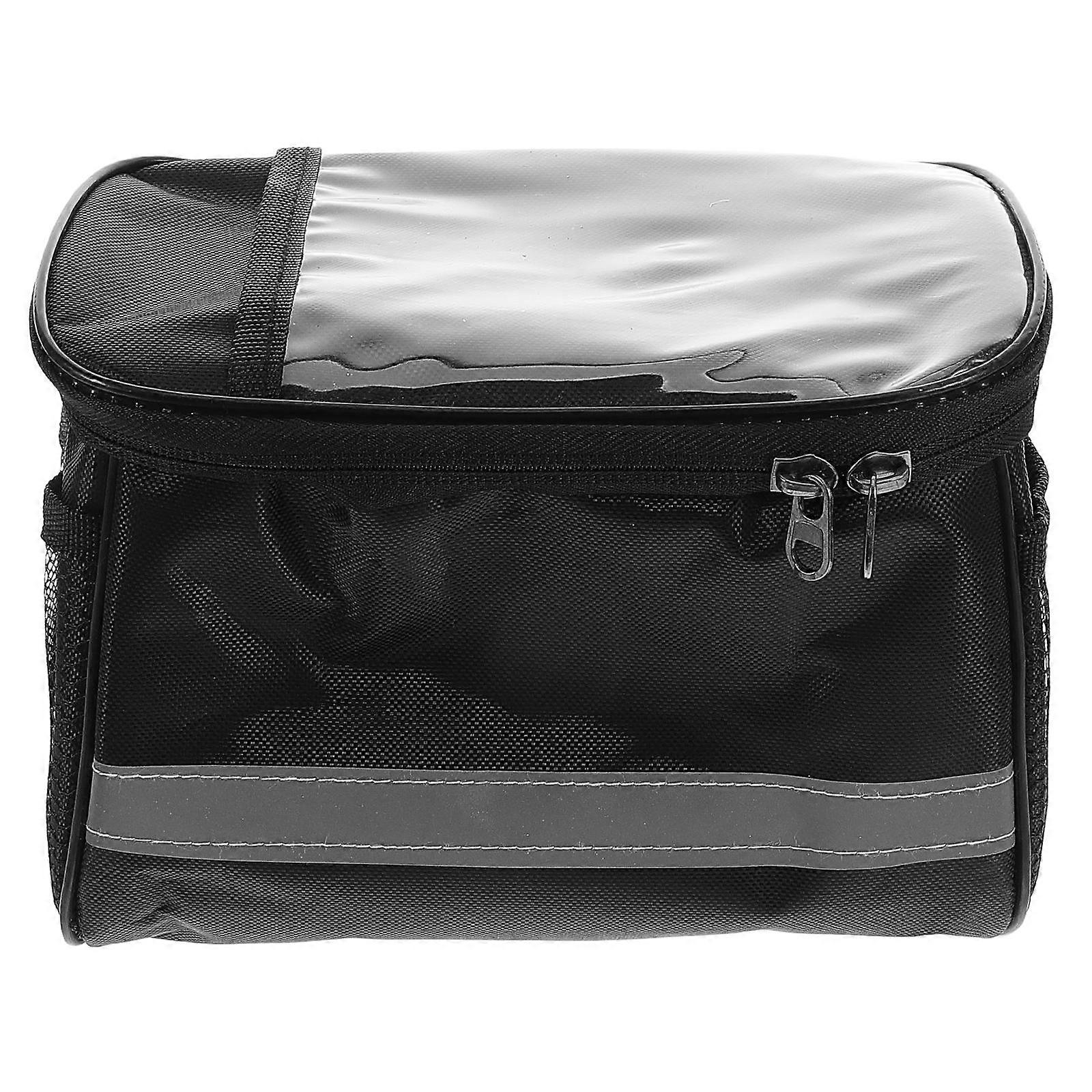 Bike Handlebar Bag Cycling Accessory For Daily Rectangular Canvas Lightweight 1Pack