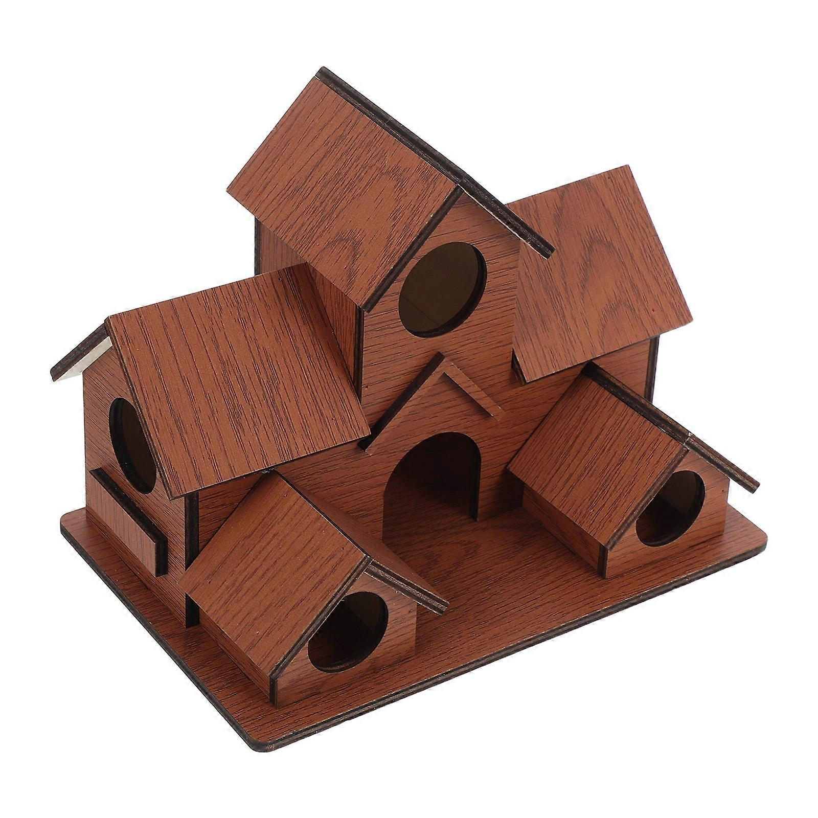 Rustic Wooden Birdhouse for Garden Decor – Easy Setup Outdoor Bird House for Bird Watching Enthusiasts