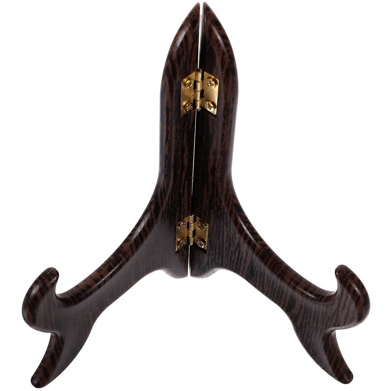 Small Plate Display Stand Puerh Tea Cake Holder Brown 14.00X12.00X0.60CM Resin Home Decor 1Pack
