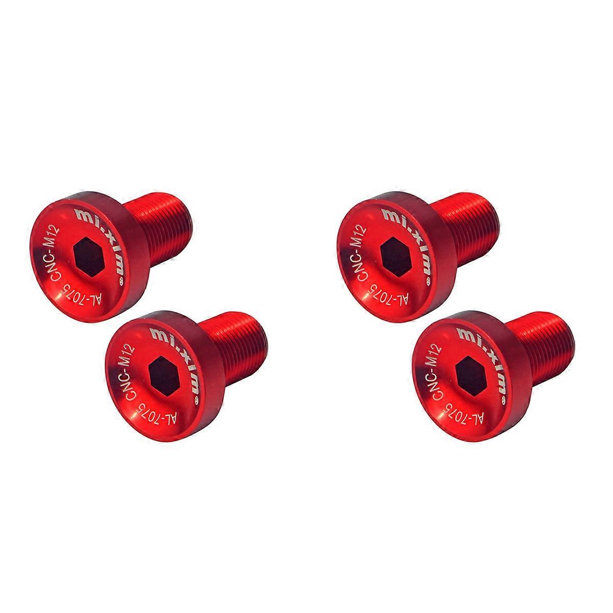 Xim 2Pcs Bicycle Bottom Bracket M12 Crankset Screw Red