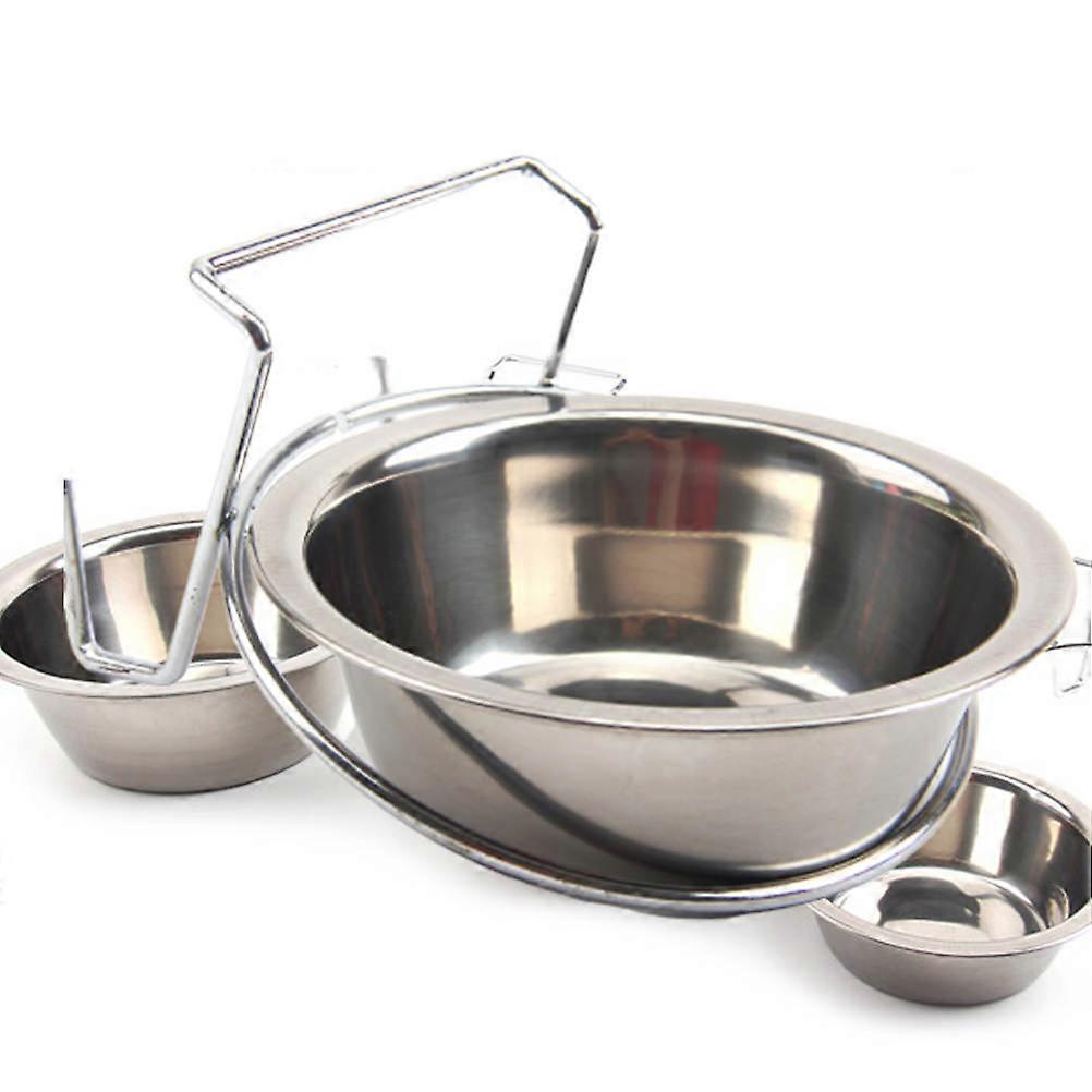 Stainless Steel Hanging Pet Bowl Durable Feeder for Cats & Dogs Easy to & Water Container for Crates & Cages