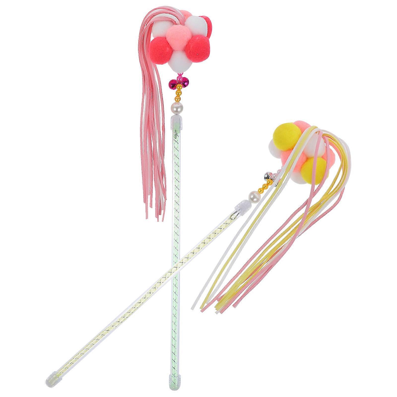 Kitten Toy Cat Teaser Interactive Play Indoor Cat Interactive Toys Red 2Pcs