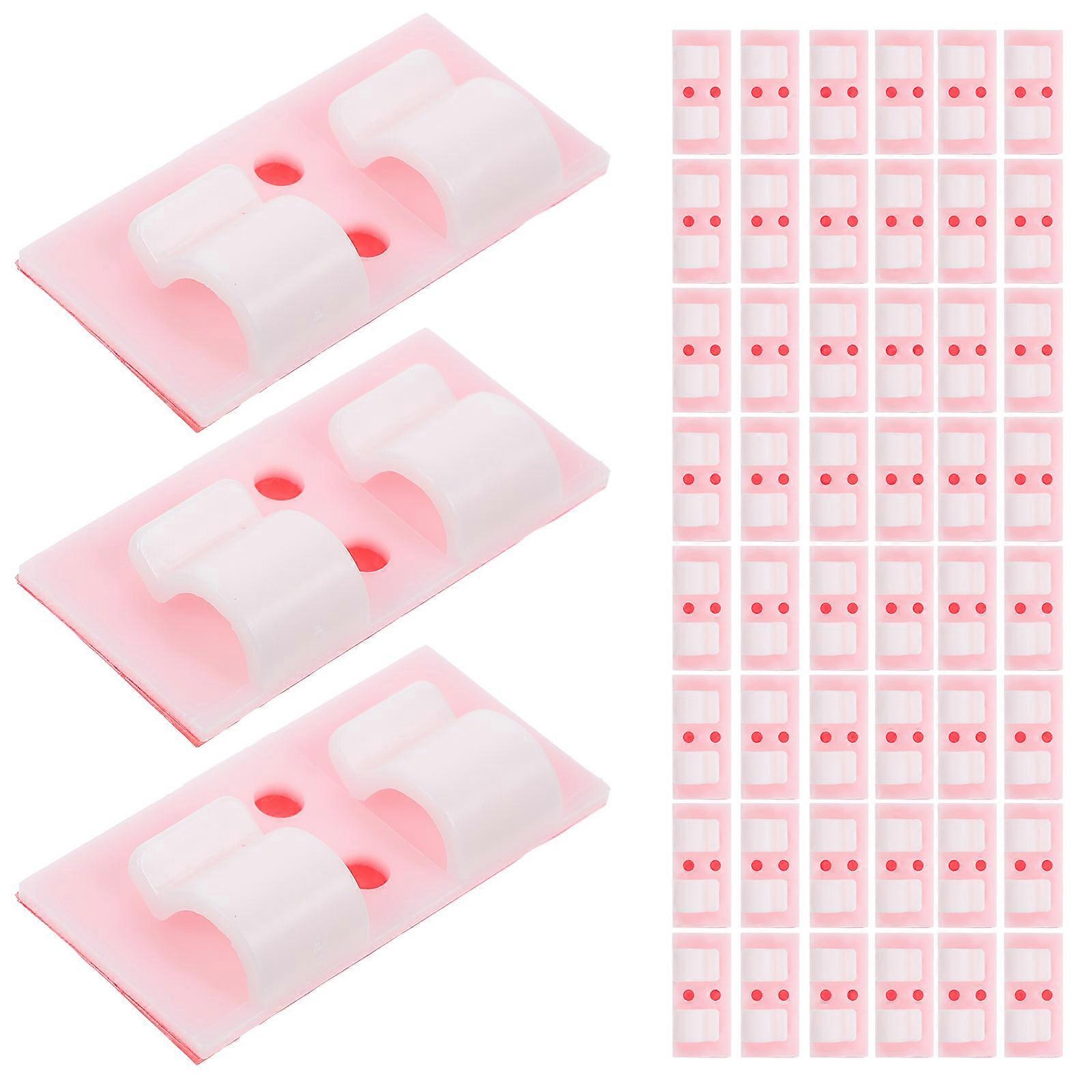 Cord Management Organizer Cord Keeper Double-Row Whale Shape For Office Desktop White 4.80X2.20X0.80CM Self-Adhesive 50Pcs