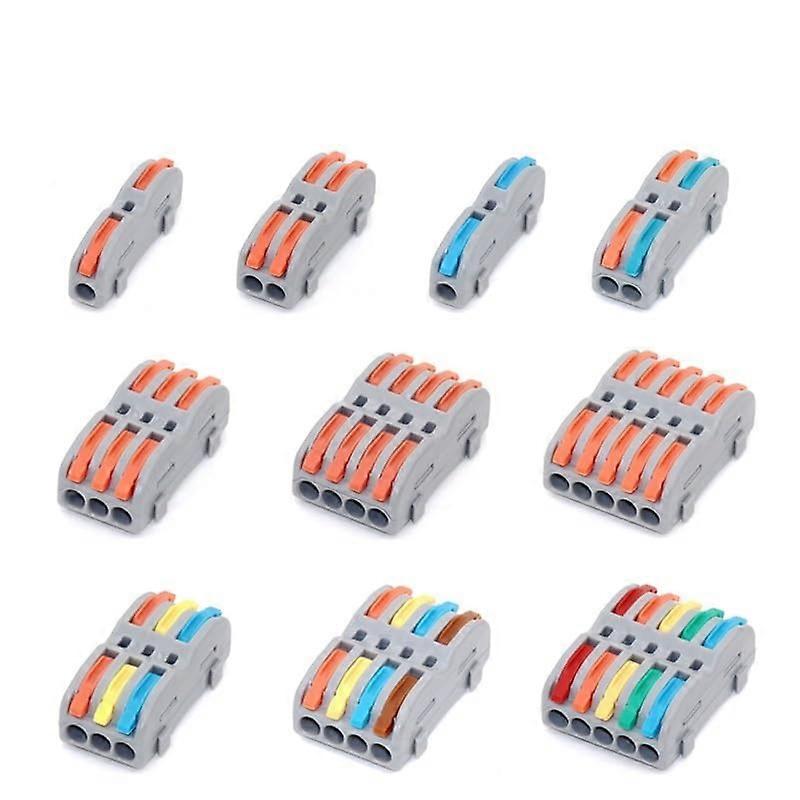Fast Wire Electrical Connectors Compact 1 2 3 4 5 Pin Splitter Pushin Cable Wire Connector Fast Terminal Block(P425C,Taglia unica) Taglia unica P425c