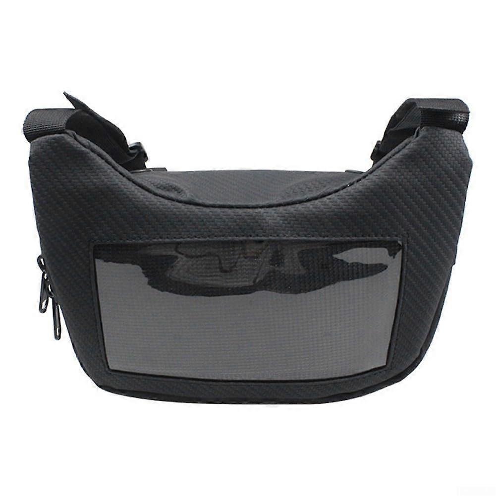 Compact front motorcycle bag with touchscreen, ideal for travel and navigation