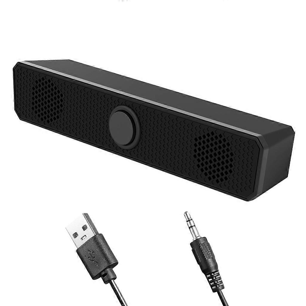 Mini Soundbar for PC Desktop Computer Laptops Black