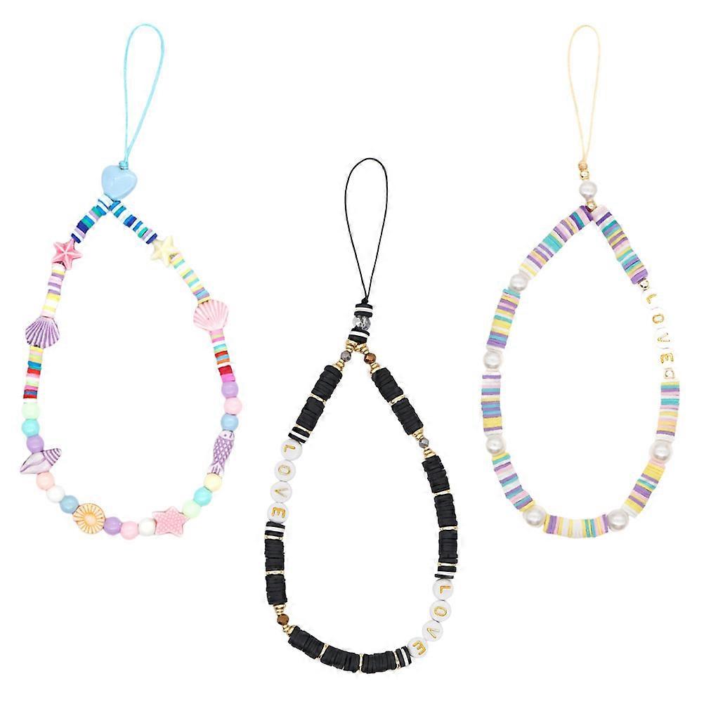 Phone Chain Diy Accessory Mobile Phone Decorative Assorted Color 25CM 3Pcs