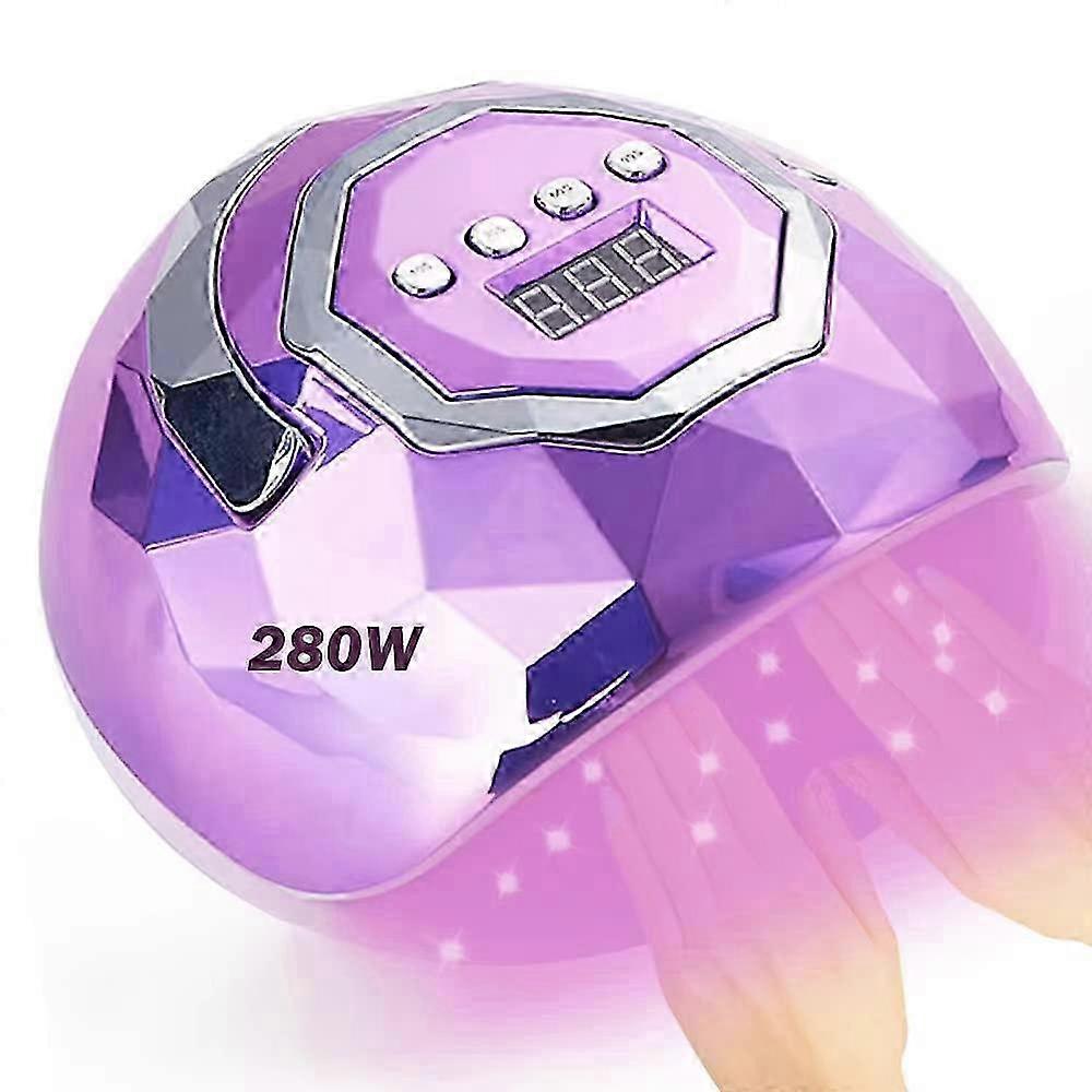 280W UV LED Nail Lamp with 66 Beads for Fast Drying, Compatible with Various Nail Products, Ideal for Home and Professional Use