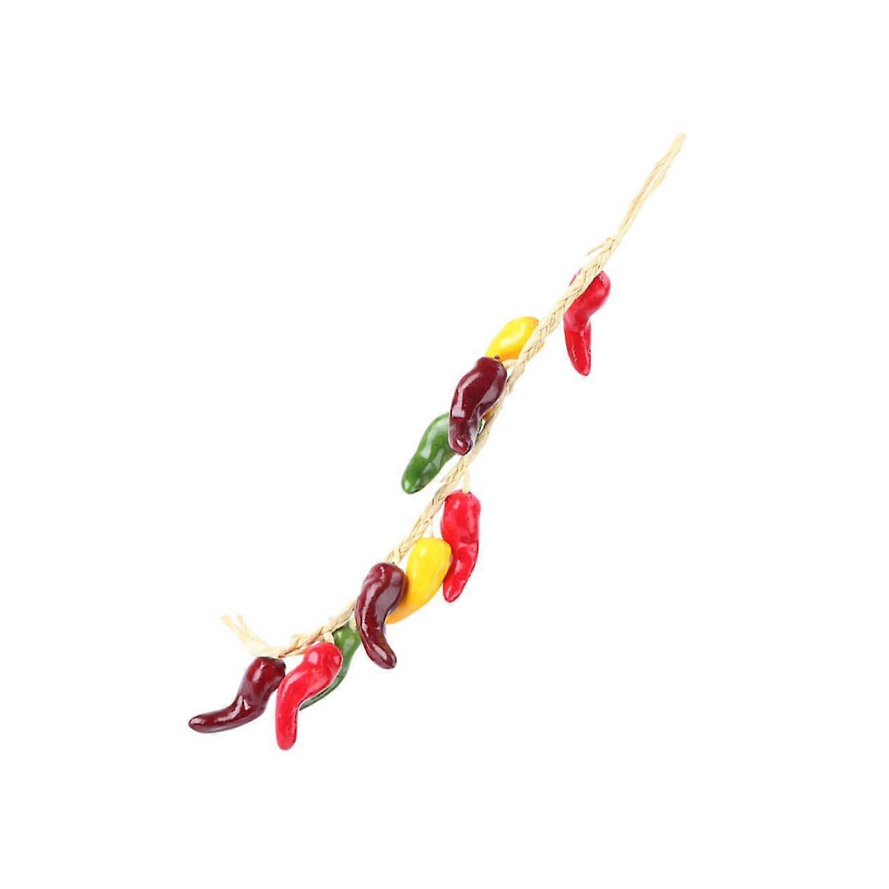 Realistic Fake Pepper Skewers Hanging Decorations for Farmhouse Style Home