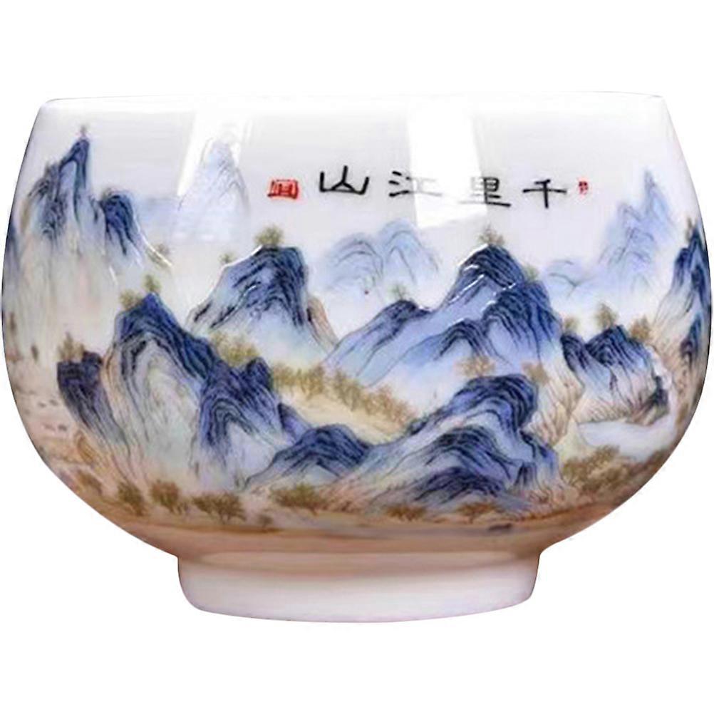 Landscape Pattern Tea Cup Multi Ceramic Oriental Charm Delicate Tea Cup for Storage Use