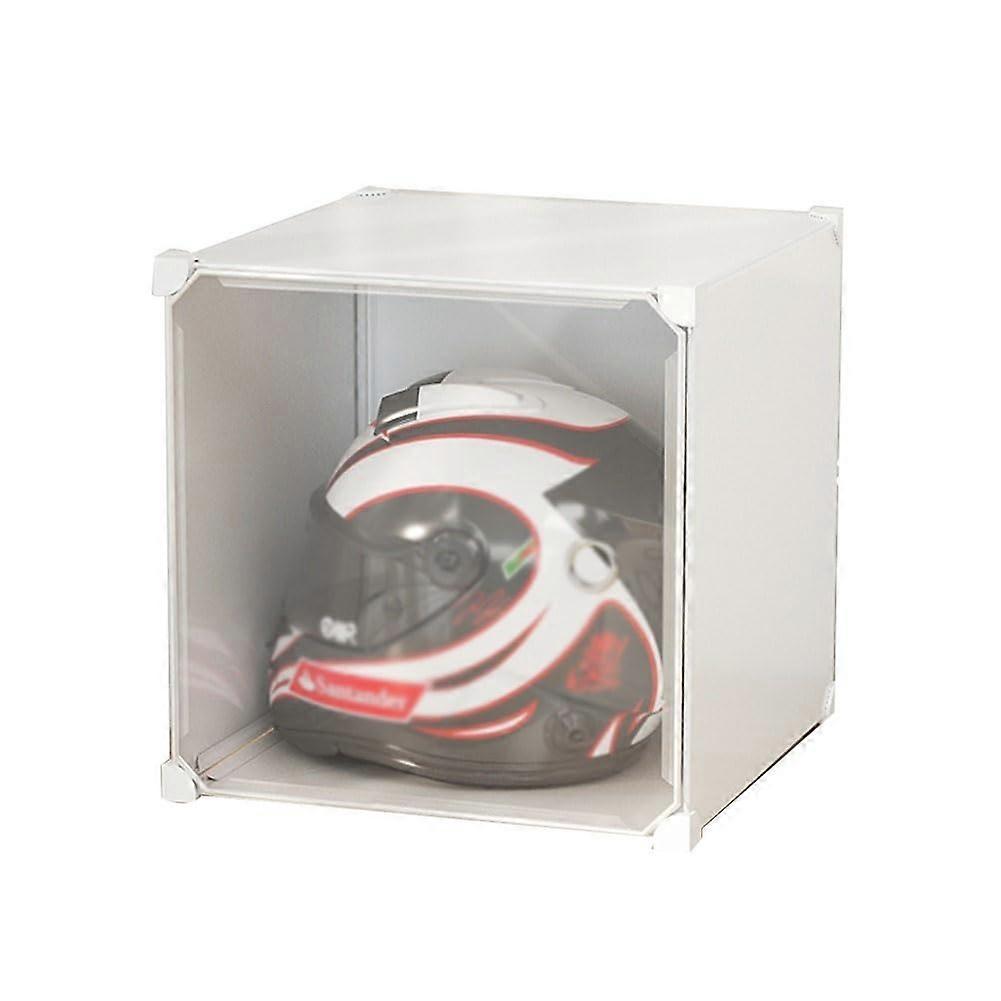 Helmet Display Case, Motorcycle Helmet Storage Cabinet, Dustproof Rack, White (36.5x36.5x36.5cm) Ref: 7140