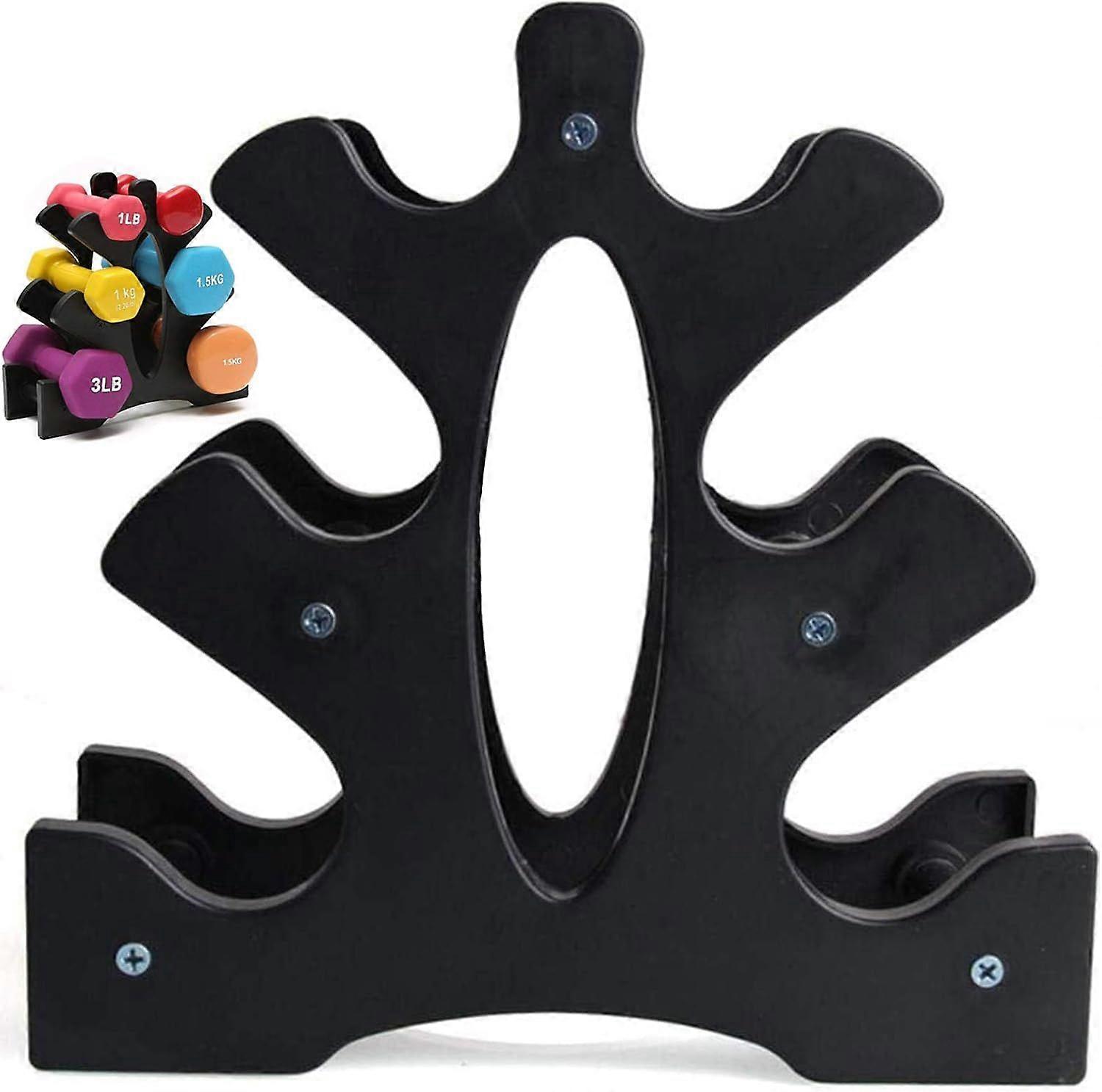 Dumbbell Tree Black Dumbbell Rack Multifunctional Dumbbell Rack Fitness Equipment Accessories 3 Tiers Dumbbell Tree for Strength Training Gym and Fitn