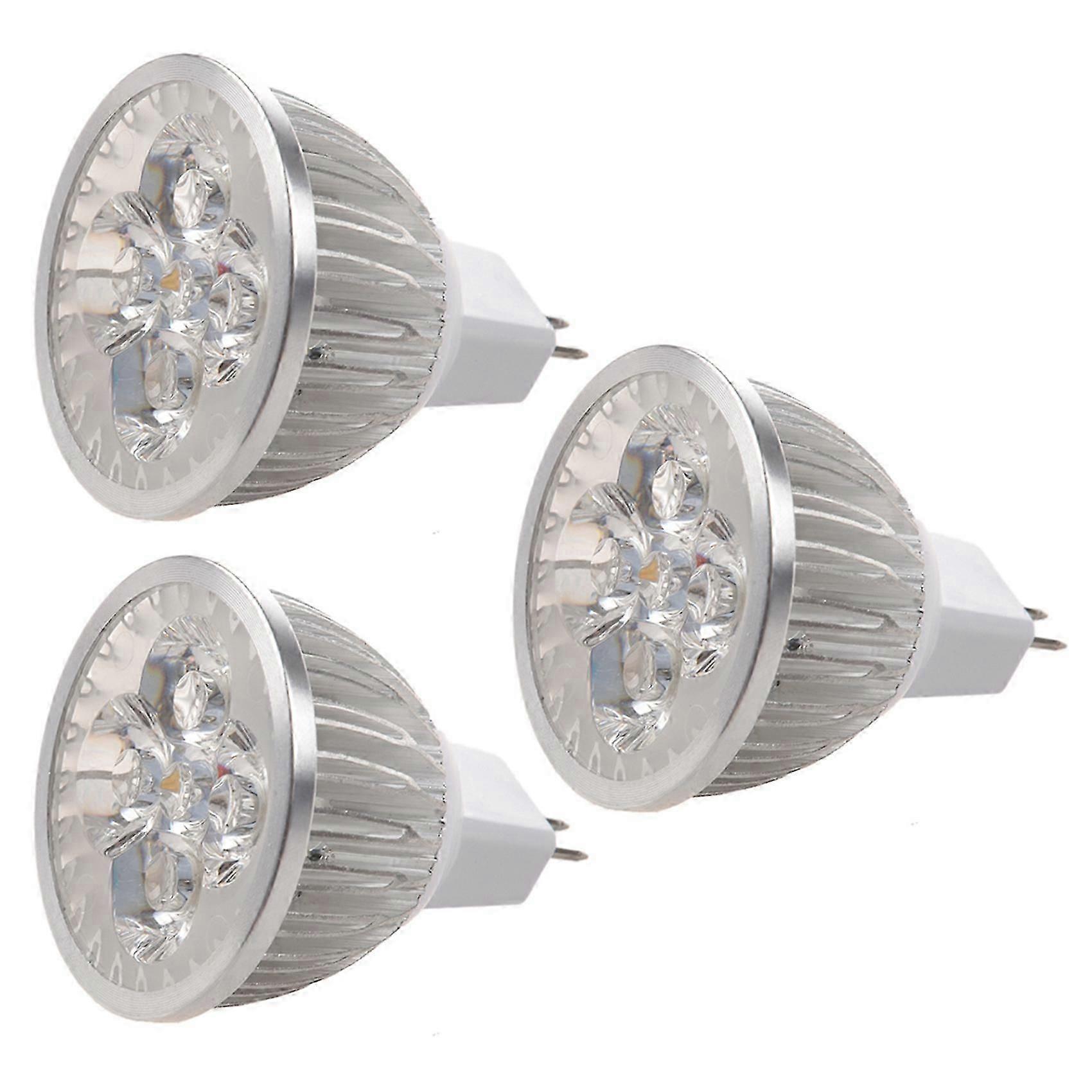 3 قطع 4 × 1 واط GU5.3 MR16 12 فولت أبيض دافئ LED ضوء مصباح لمبة كاشفة