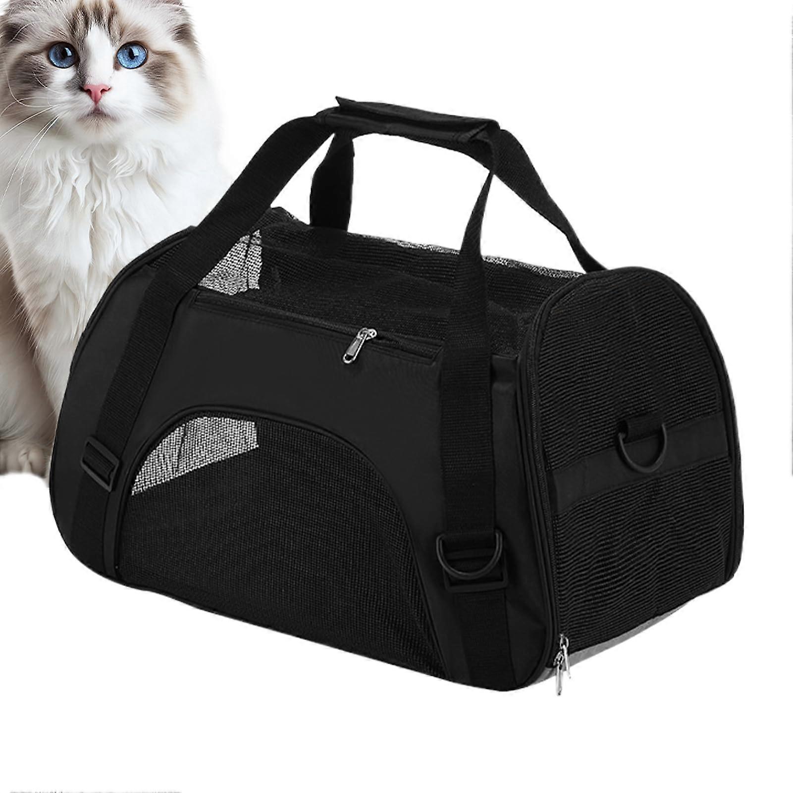 Dog Carrier Bag for Travel with Shoulder Strap – Ergonomic Breathable Design for Hiking, Camping, and Walks – Black