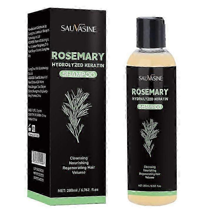 Rosmarin-Haarwuchs-Shampoo für dünner werdendes Haar – Verdickendes und kräftigendes Shampoo mit hydrolysiertem Keratin, beugt Haarausfall vor, repariert, pflegt