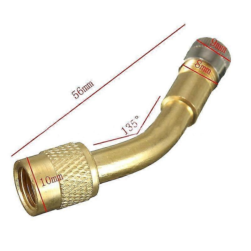 Brass Pneumatic Tire Valve Stem With Extended Adapter Is Suitable For Elbow And Motorcycle Parts 45/90/135 Degree Angle