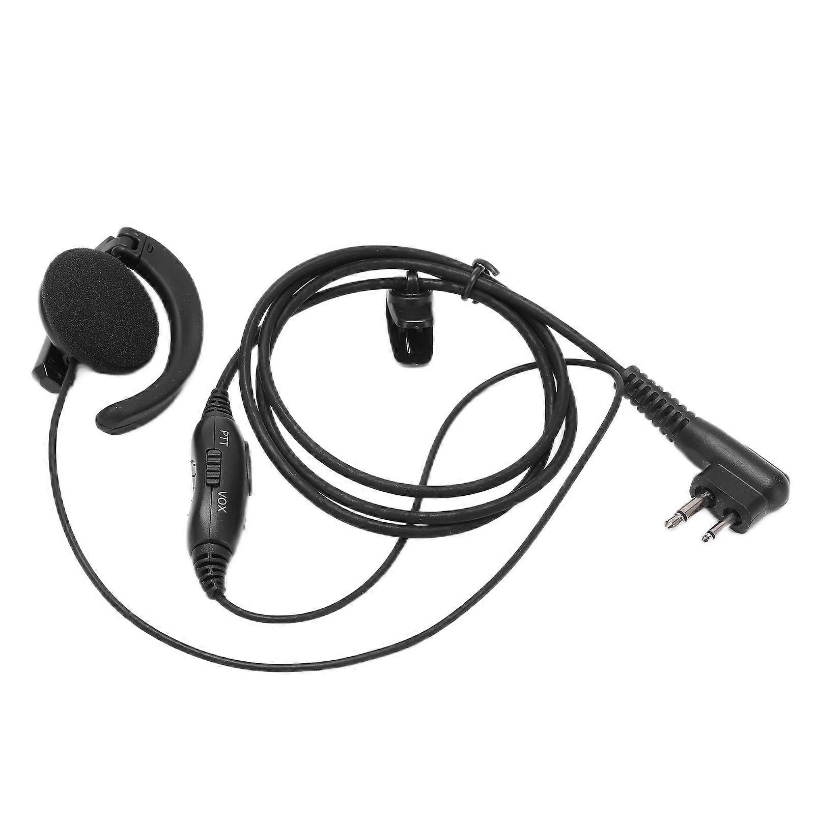 Walkie Talkie Headset Intercom 2 Way Radio Black Earphones Universal o Receiving System