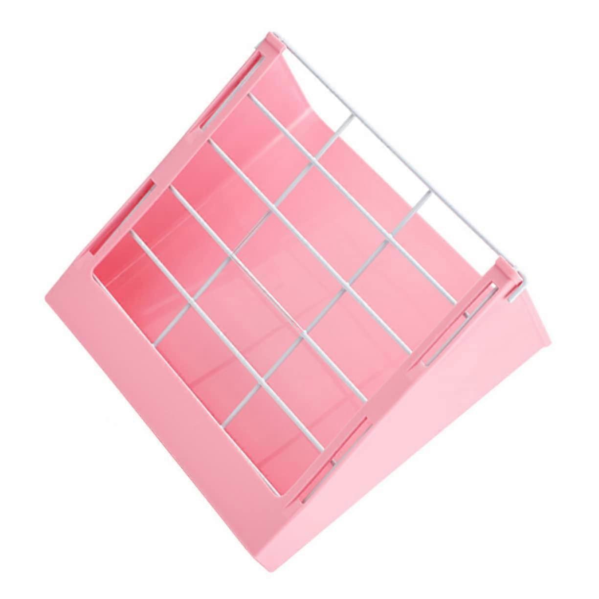 Rabbit Hay Feeder Grass Rack Stand with Steel Frame for Small Pets and Bunnies Pink