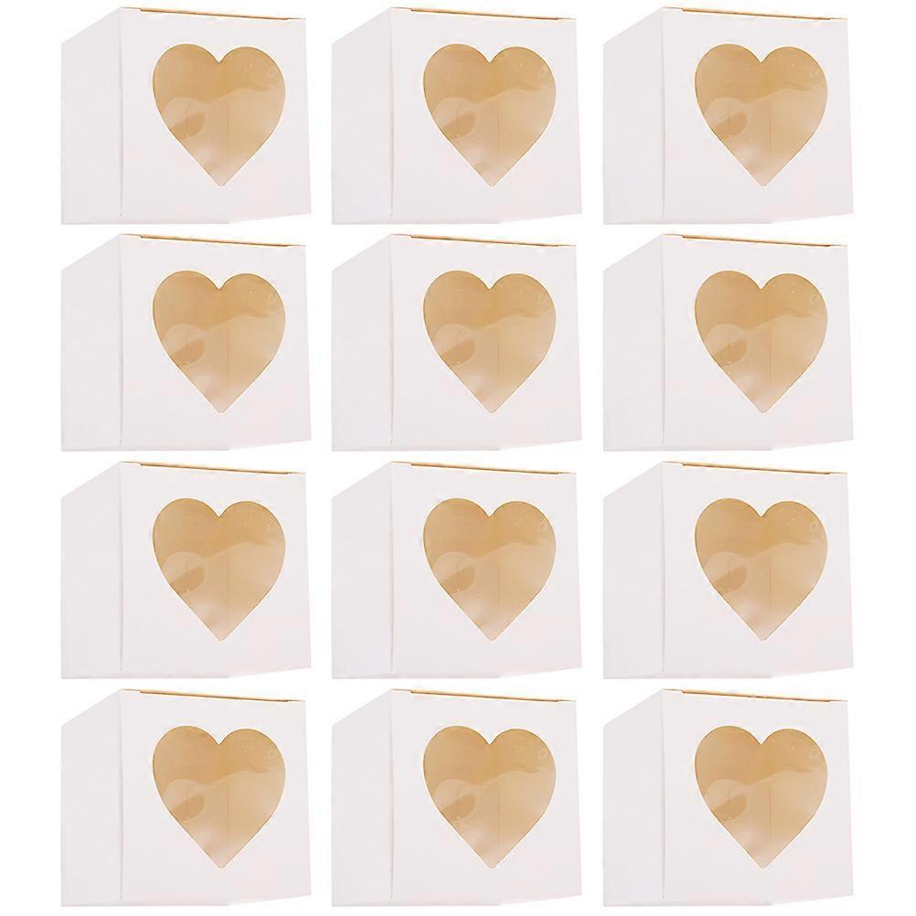 Dessert Boxes Cupcake Box Paper Box for Cake Square Simple Design Baking Party Packaging 12Pcs
