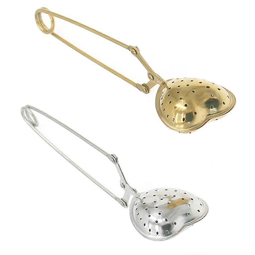 Fine Tea Strainer Stainless Steel Heart Shape Infuser for Loose Tea Tea Party 2Set