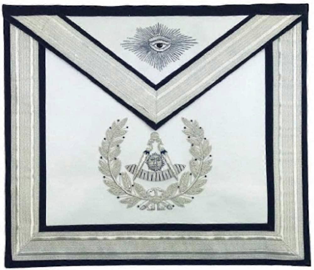 Masonic Past Master Silver Hand Embroidered Freemasons Apron