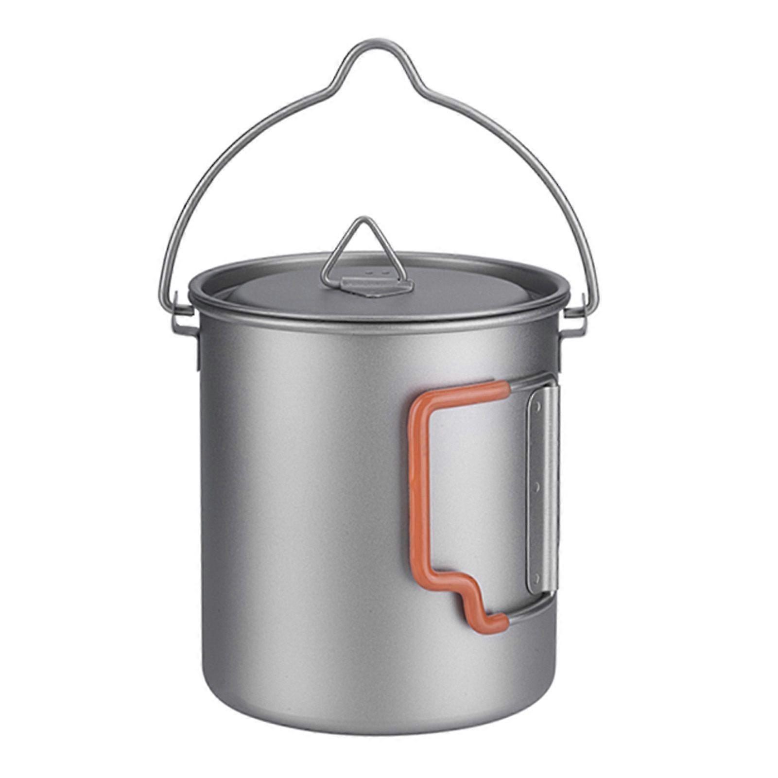 Stackable Mugs Camping Cups Titanium Travel Cups Foldable Handle Portable Outdoor Camping and Travel CupsYMHC