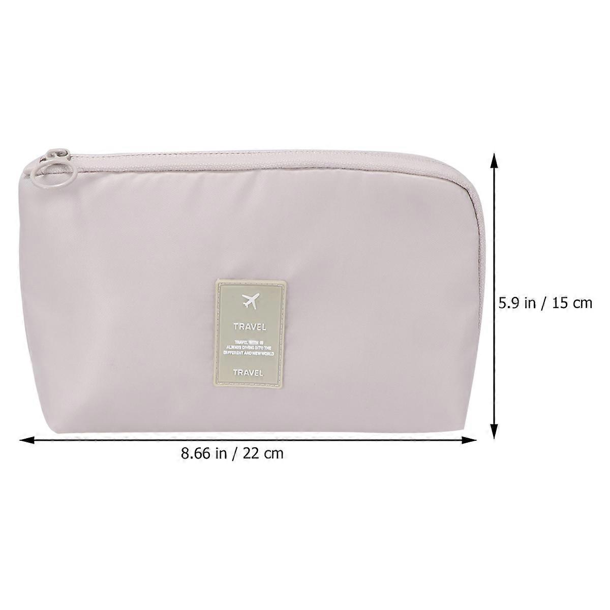 Multi-Functional Electronic Organizer Portable Storage Bag For Earphone Charger Beige 9.1×5.9×0.8in Protection 1Pcs