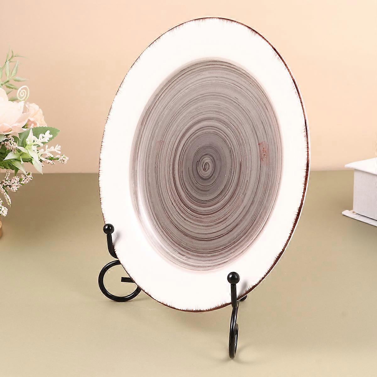 Decorative Display Stands Iron Plate Holders For Displaying Round Brick Tea Home Office 2Pcs