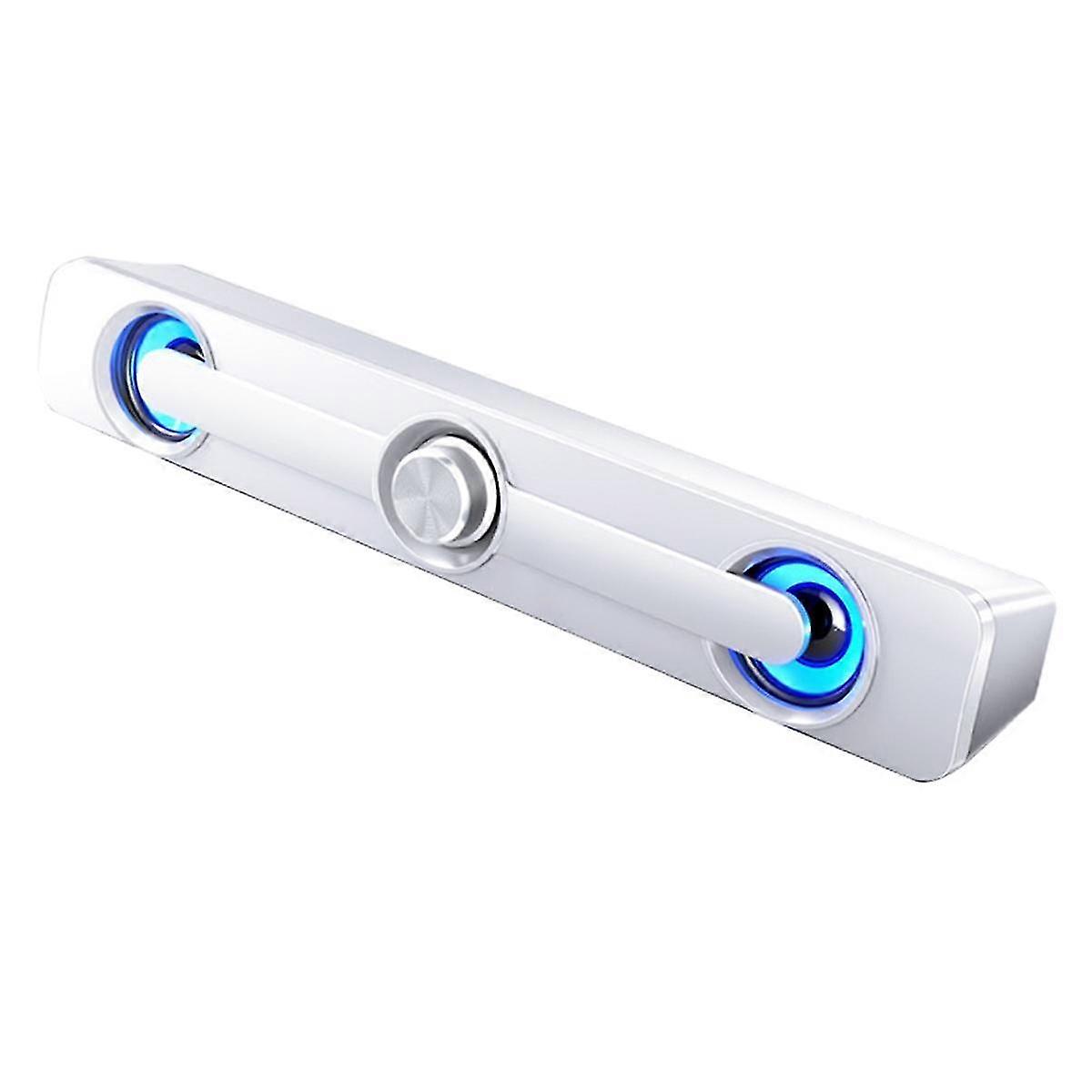 Dual Speaker Bar, Wireless Portable Stereo, 360-Degree Surround Sound, Compatible with Computers, Projectors, Phones B--White