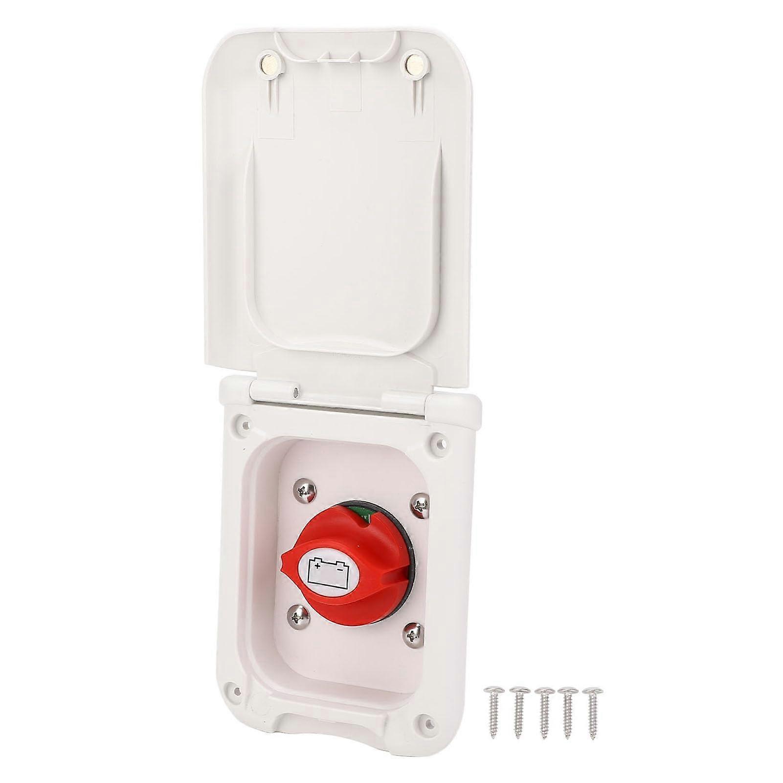 Motorhome Socket 200A Power Strip with Isolator Switch, Water Resistant Cover, 2 M10 Terminals for RV Caravan Use