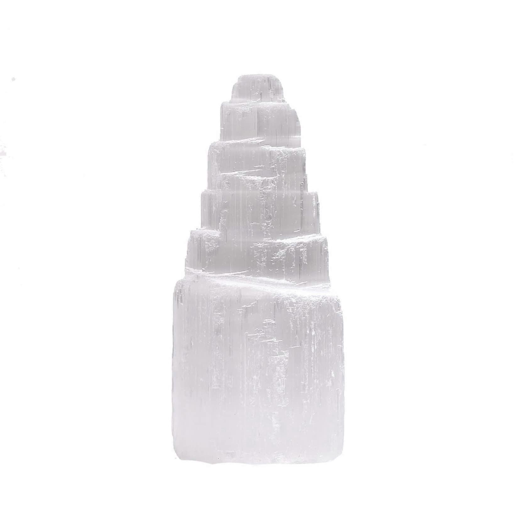 Lamp holder crystal stone white selenite polished smooth surface decorations clear quartz minerals healing stone collection 190 g white