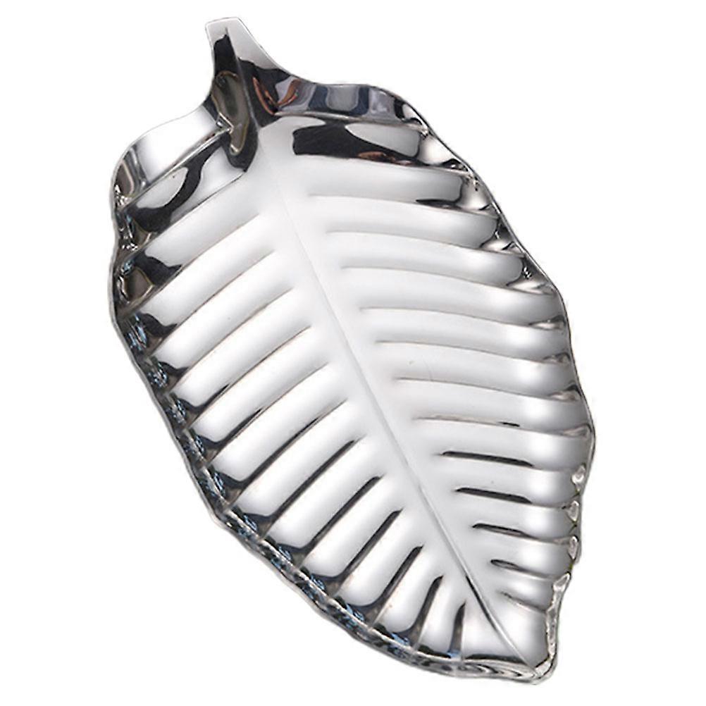 Stainless Shaped Snack Plate, Decorative Serving Tray for Fruits, Desserts, and Appetizers, Multi Use Home Fruit Dish for Kitchen and Buffet