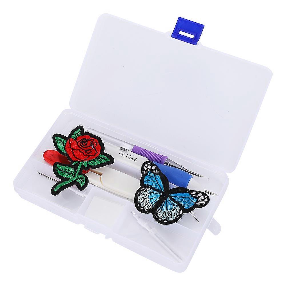 Punch Needle Set Embroidery Stitching Craft Tool TPR Handle DIY Sewing Threading Device