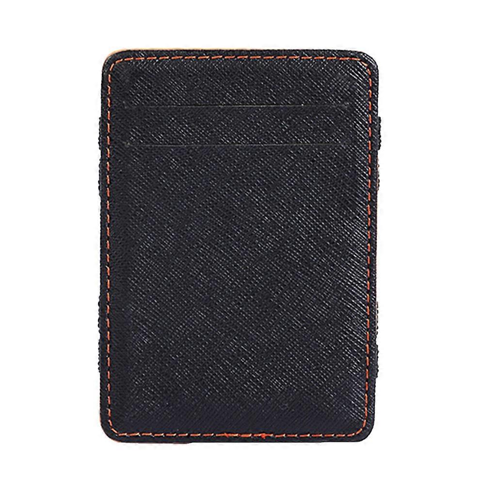 Black Bifold Wallet for Men with Slots and Coin Purse Made of Durable PU 7.5 x 4.5 inches