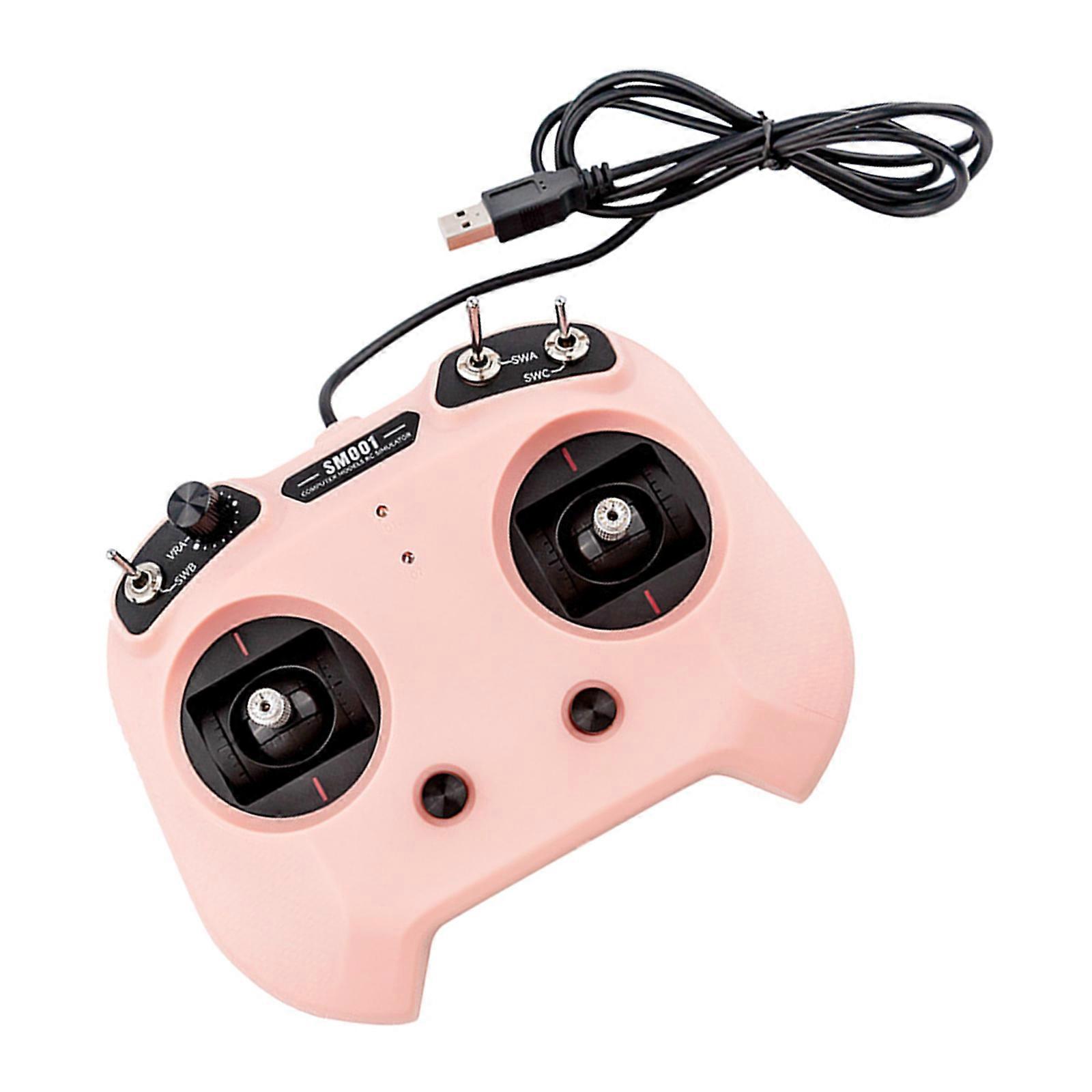 SM001 Simulator 8-Channel Aircraft Model Remote Control Supports Multiple Flight Simulation Software pink