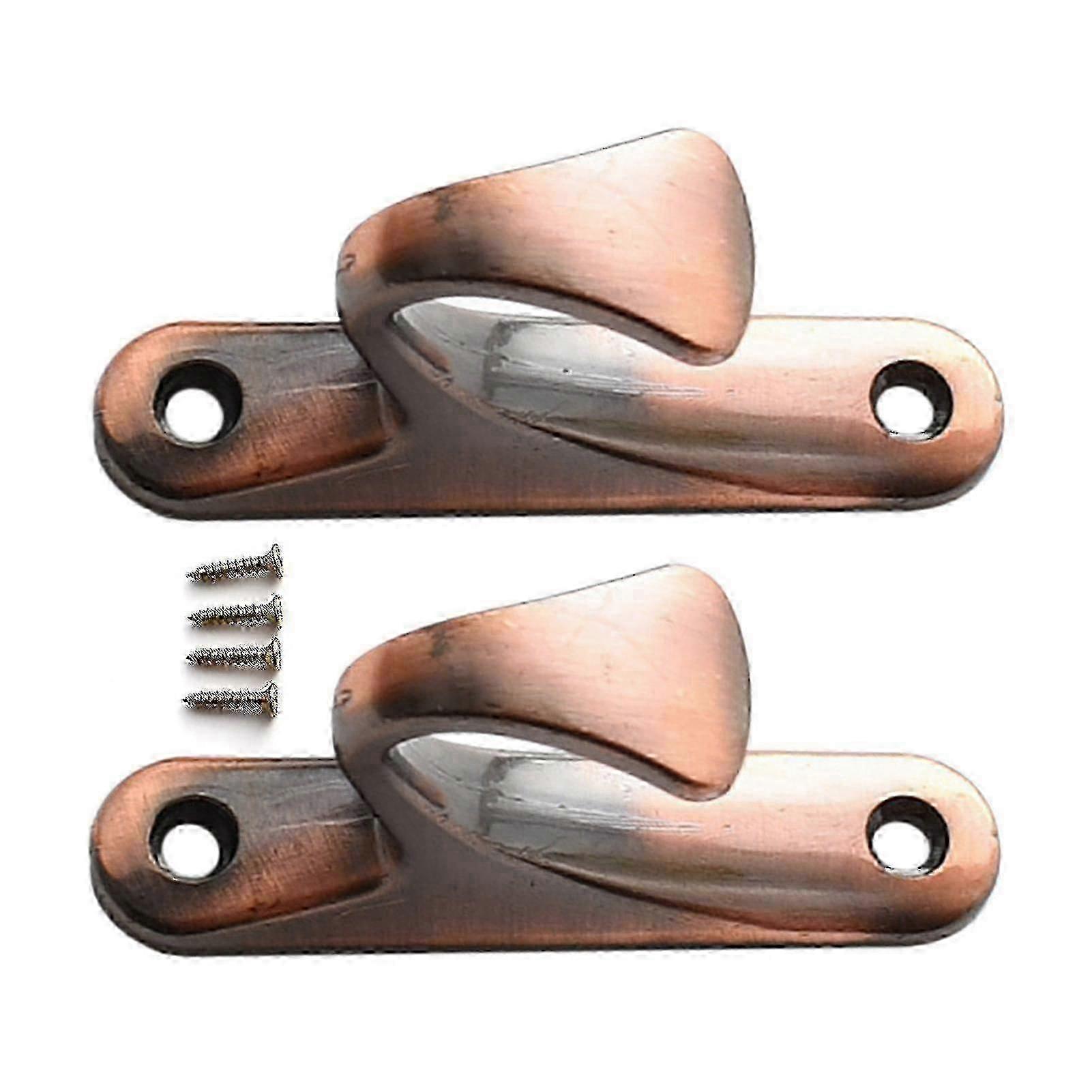 2pcs Curtain Hooks, Simple Exquisite Small Drapery Holdbacks, Multifunctional Home Decor Tiebacks, Red Bronze Curtain Clips