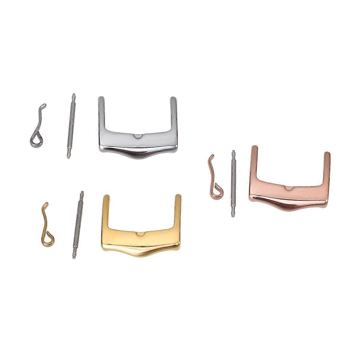 Premium Wristwatch Clasps 3Set 16MM Stainless Steel Watch Band Buckles Strong And Durable Rose Gold For Men And Women