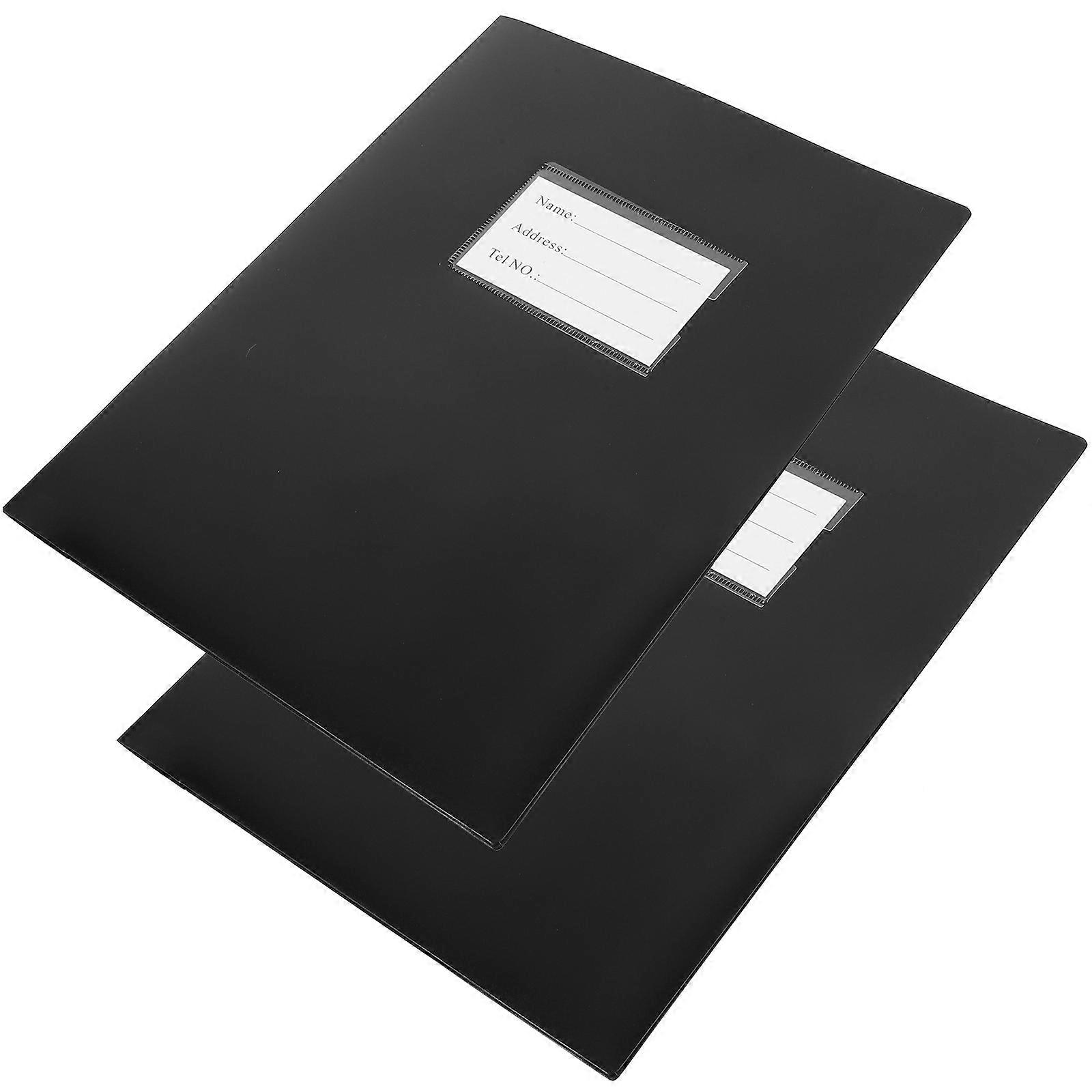 Transparent Plastic File Folders (2pcs) with Double Slots – Office Document Organizer for Papers, Menus, and Test Sheets – Ideal for Home, School,