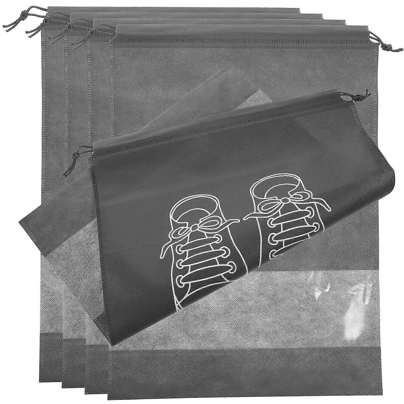 5pcs Travel Shoe Bags with Clear Window – Shoe Storage Pouches for Sneakers, High Heels, and Essentials – Compact Packing Solution for Luggage
