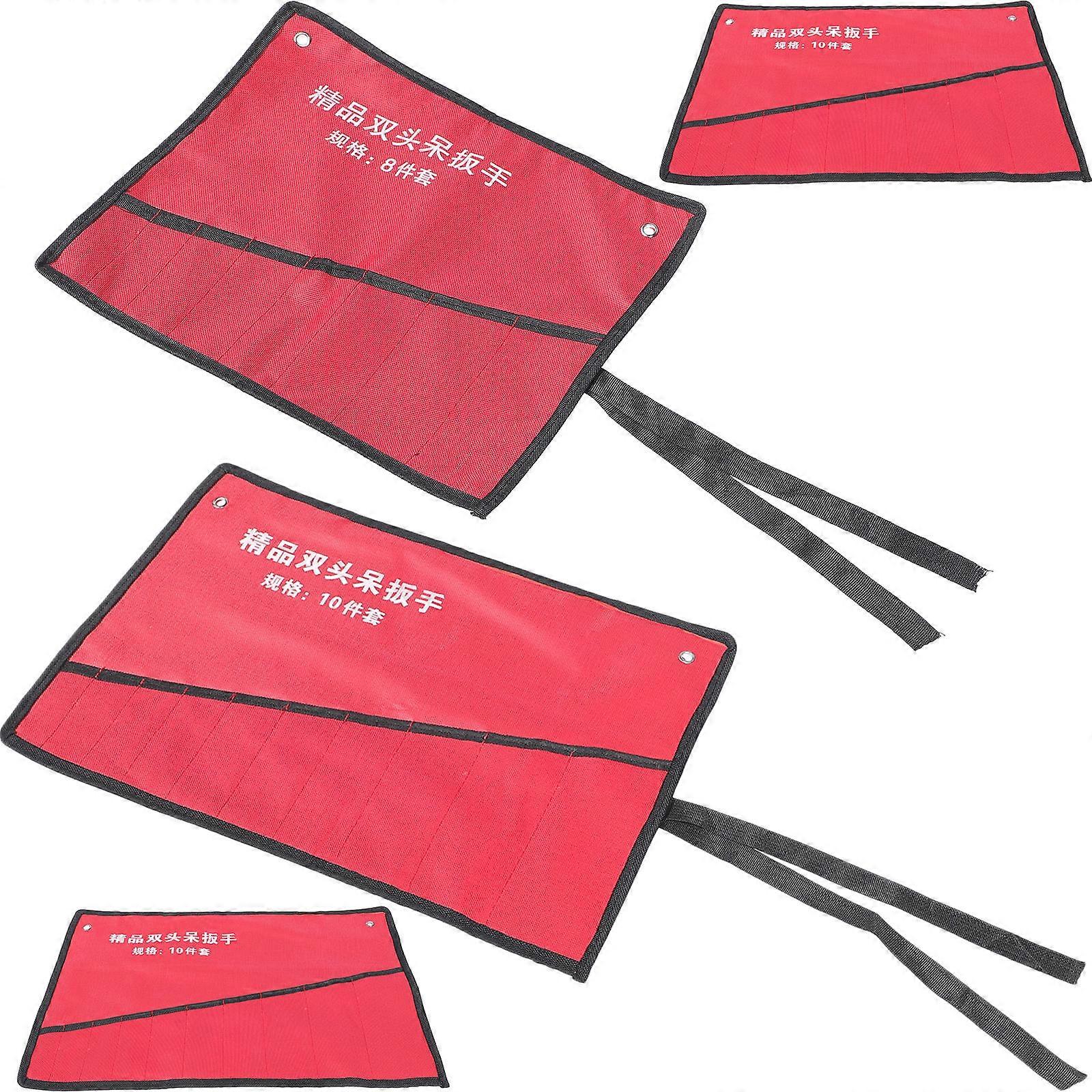 Wrench Organizer Tool Pouch With Zipper Home Repair Diy Enthusiasts Red 4Pcs