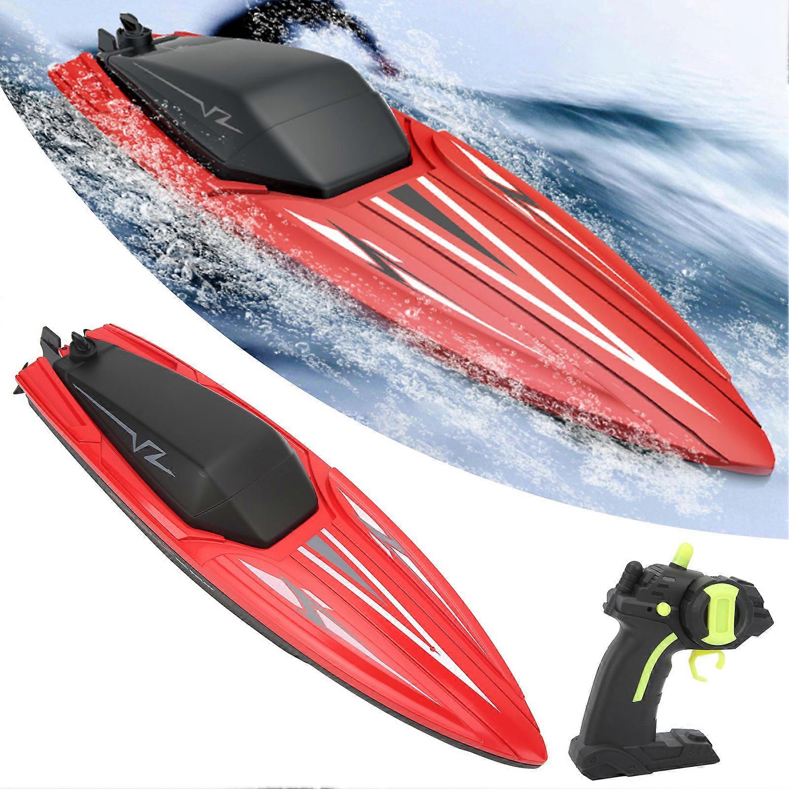 2.4Ghz High Speed RC Racing Boat Simulation Remote Control Speedboat for Over 14 Years Old Red 