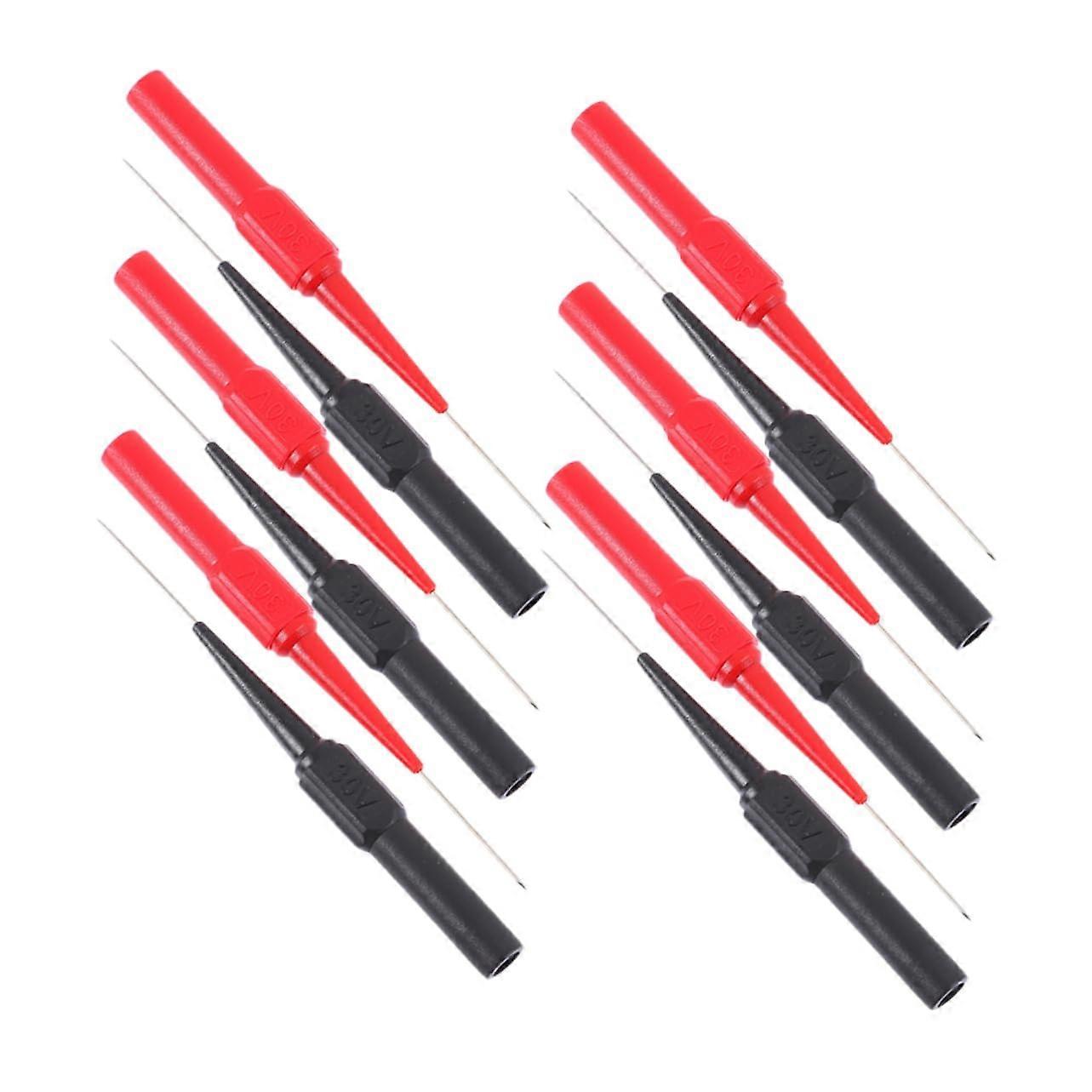 6piece test probe set for multimeter automotive testing systems, usable with ergonomic and durable plastic construction for technicians