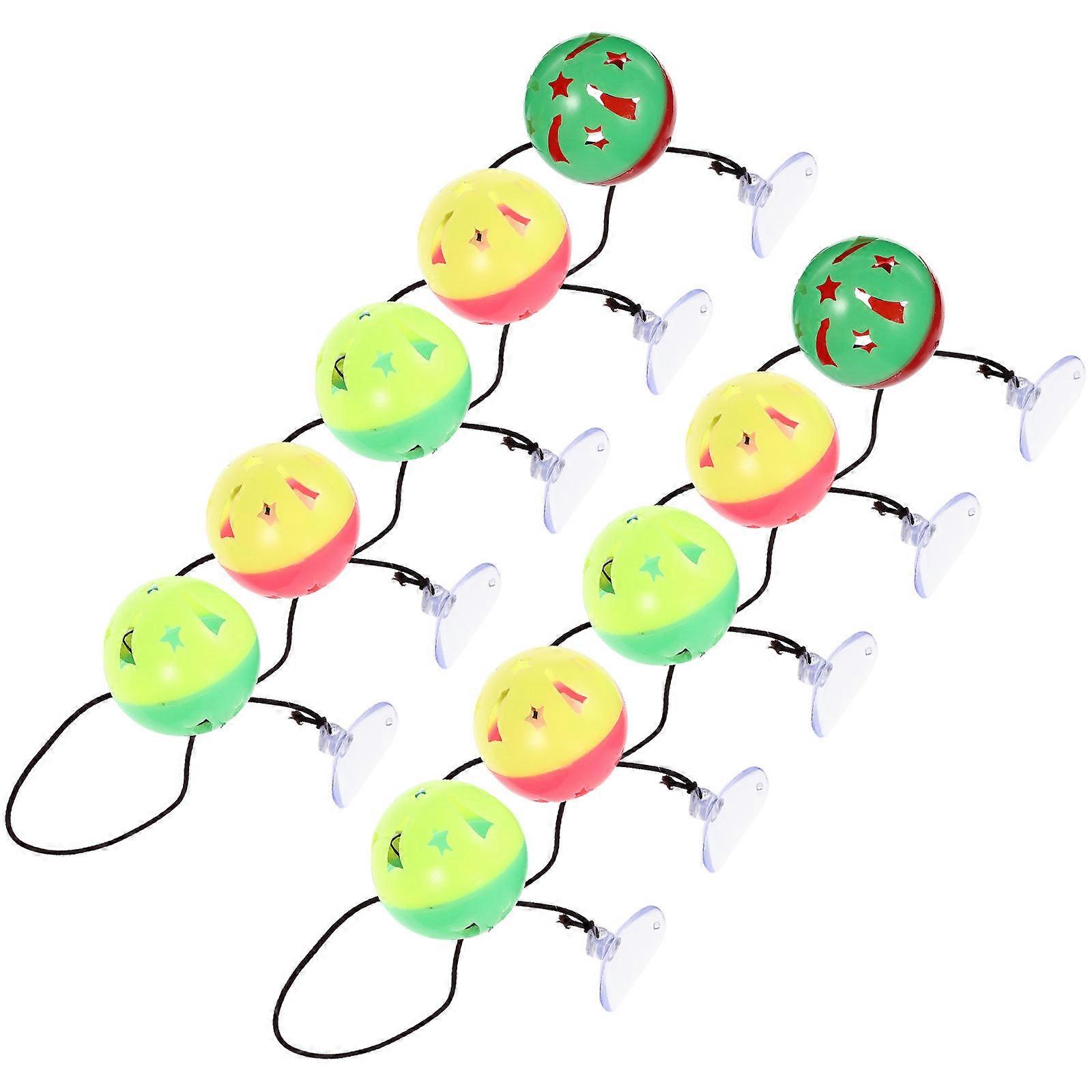 Cat Toys with Suction Cup Design for Indoor Play Assorted Color Plastic Lightweight Portable