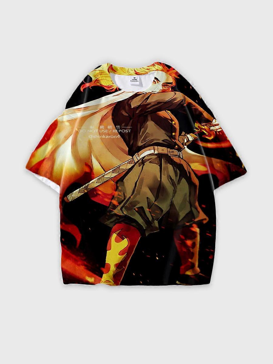 T-shirt round neck Character Pattern loose short sleeve P1400